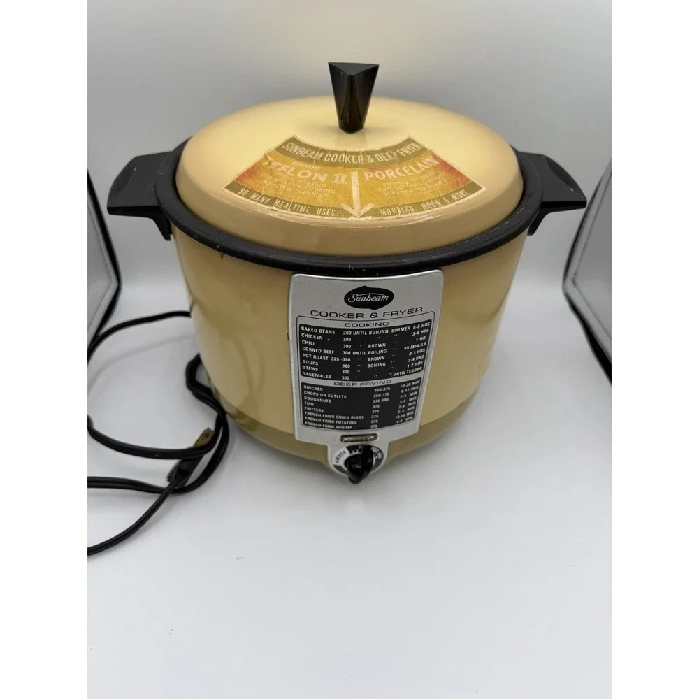 Vintage Harvest Gold first Model 13 Sunbeam Cooker & Fryer